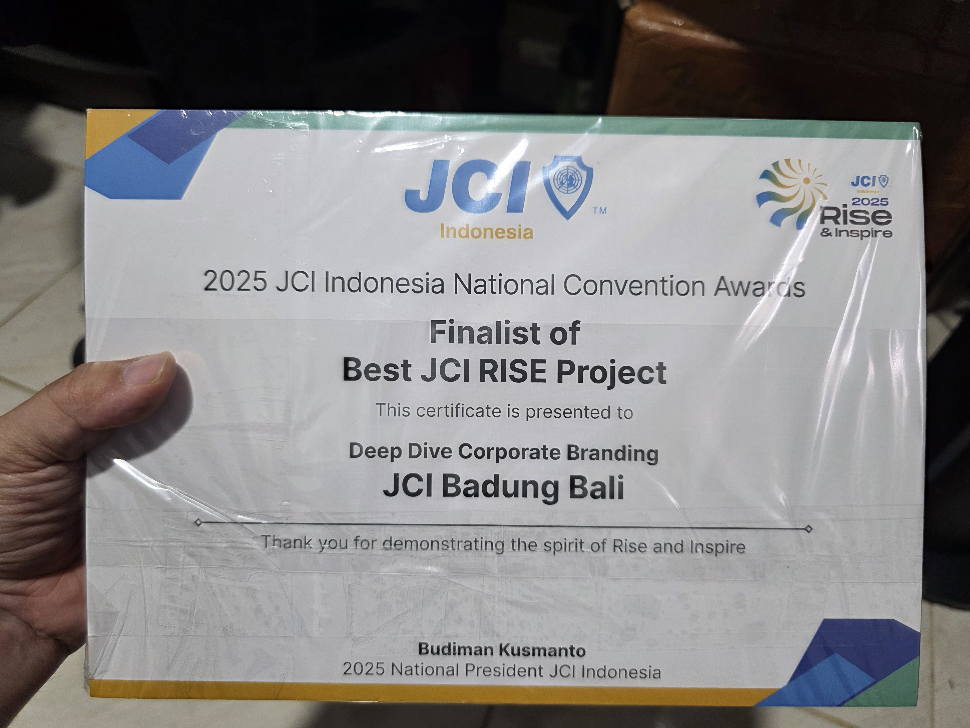 Piagam JCI - Percetakan Jakarta Barat